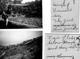 Temple and lake near Kunming, June 1944.