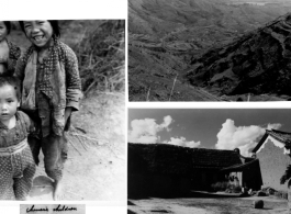 Rural scenes and people in SW China during WWII--children, valley, and village.