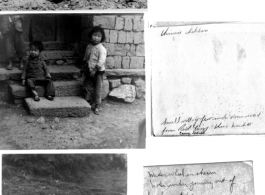 Road engineering, children, and water wheel in China during WWII.