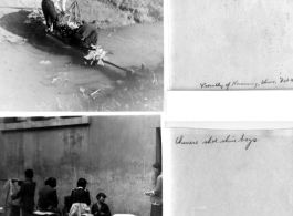 Common daily life near Kunming in 1945--washing vegetables and shining shoes.