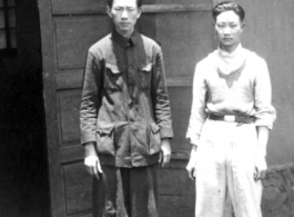 Chinese personnel at Yangkai: Lee & brother at the line mess, Yangkai, China July 1944  From the collection of Frank Bates.