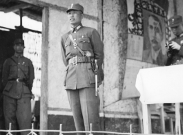 Chinese Lt. General Du Yuming, Nationalist 5th Corps (第五集团军总司令兼昆明防守司令杜聿明), makes speech during rally.