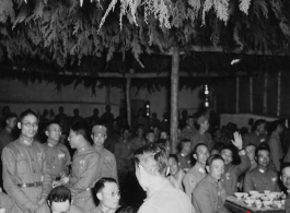 A banquet of Chinese officers (and a few American officers) at rally.