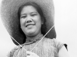 Civilian Chinese woman enjoying the good weather.