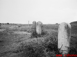 Tombstone around the Luliang air base area in China during WWII.