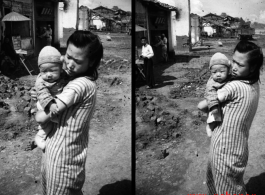 A woman holding an infant in Yunnan during WWII.