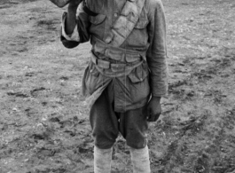 A Nationalist Chinese soldier at the American base in Yunnan during WWII.