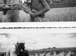 GI with farmer and checking fields in SW China during WWII.