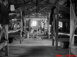 A scene inside the American barracks at the Luliang, Yunnan province, air base.