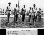 ******GIs lined up to receive an award in the CBI during WWII:  Dick Wise  George Mathew  Dan Webster  Emery  Joe Peseh