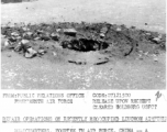 Mines placed on left and right of this hole on a runway by retreating Japanese at Liuzhou, Guangxi province, in the CBI, to induce the curious to approach and thereby detonate the mines.