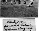 Orderly room personnel exercising at barracks B-5, Hostel #3, Kunming, May 1944.