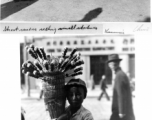 Street commerce in Kunming during wartime--selling small statues, and selling candied haws fruit.