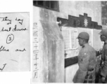 Low-rank Chinese soldiers reading newspaper or propaganda in late 1945. The collector of the photo notes that the uniforms are blue and "filthy." In the CBI during WWII.