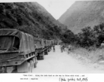 Convoy rest break on the Ledo Road taking supplies into China, during WWII. 1945.