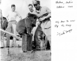 "The only bear to ever fly The Hump." Chabua, India, 1944.  Photo from "Tink" Snapp.