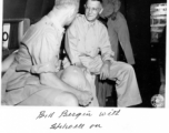 Bill Bergin with General Joseph Stilwell on "Uncle Joe's Chariot" transport plane during WWII.  Photo from Paul Jones.