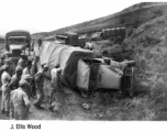 A rolled convoy truck in the CBI during WWII.