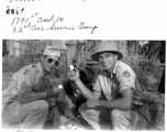 George & Montgomery buying eggs for 3 rupees each, during WWII. 1791st Ordnance Company, 52nd Service Group.