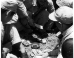 Chinese troops gambling. In the CBI during WWII.