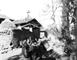 Local people in China: A horse or mule carries baskets around a village in Yunnan Province.