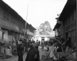 Village market street scene in Yunnan province, China, during WWII.  From the collection of Eugene T. Wozniak.