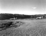 B-25s parked in the CBI, during WWII, most likely in Yunnan Province, China.