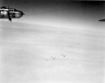 B-25 Mitchell bombers in flight in the CBI, in the area of southern China, Indochina, or Burma.