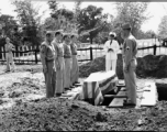 Gun salute for American GIS who had died at a temporary war-time graveyard. In the CBI, during WWII.