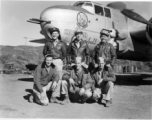 American servicemen with the B-25H "Wabash Cannonball", of the 491st Bomb Squadron, in the CBI.  Fay W. Johnson, Cpl, Radio-Gunner, in front row, far right.  Peter Ewonishon,  2nd Lt., Pilot, in back row, far right.    