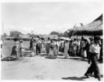 Ladies dressed in finery at an activity in Burma.  In Burma near the 797th Engineer Forestry Company.  During WWII.