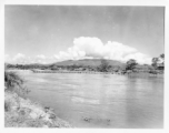797th Engineer Forestry Company in Burma: Pontoon bridge over a river on the Burma Road.  During WWII.