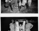 Engineers of the 797th Engineer Forestry Company pose with their catch after a round of huntin' and fishin' in Burma.  During WWII.