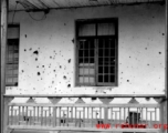 Blast damage to a building in the CBI during WWII.