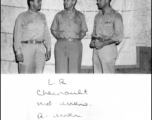 Chennault and others making the decision to blow up the air base before the Japanese advance, fall of 1944, in Guilin.  From the collection of Hal Geer.