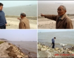 At the actual crash site at the bank of the Yangtze (Changjiang) river, in Anhui province on November 10, 2007, near Liuhe village, Wangjiang county.