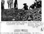 Workers from Liuchow help to repair the former Fourteenth Air Force base there after the Japanese evacuated 30 June. The Japs mined and damaged the strip.