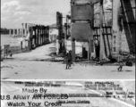 When the Japanese left Liuchow [Liuzhou], there was not much city for the civilians to come back to.  This picture, made while the Japanese were still on the outskirts, shows the damage which the Japanese did to the town.