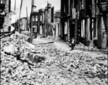 Rubble and skeleton buildings--all that was left of most of Liuchow [Liuzhou] after heavy aerial bombing and artillery shelling during Japanese occupation."