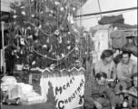 Christmas 1944 in one of the 491st Bm Sq enlisted men's hostels at Yangkai base, Yunnan province, China.