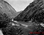 A suspension bridge on the Salween river, Yunnan province, China.