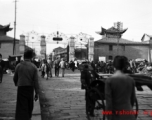 Street scene in Kunming city, Yunnan province, China, during WWII.