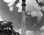 A tower in India during WWII.  From the collection of Eugene T. Wozniak.