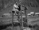 Pumping water into rice fields in Guangxi province with a "devil-wheel".