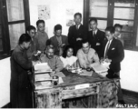 Press conference with Public Relations Office of the 14th Air Force on 4 September 1944 in China.   In the CBI during WWII.