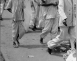 Local people walking the streets of Karachi during their daily lives, during WWII. In the CBI, Oct0ber 1945.   Photo from Dr. Wesley Furste.