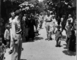 Lt. Clarence Miller walking in Kiunglai, China, not far from Chengdu, Sichuan province, China, where there was the A-5 base, for B-29 bombers.  Photo from Clarence W. Miller.