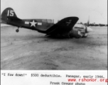 A P-40 fighter down hard on its nose at Panagar in early 1944. Photo by Frank Gregor.