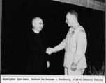 Monsignor Spellman,  before he became Cardinal, visits General Hanley in the CBI.  US Army Air Force photo.