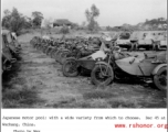 Japanese motor pool at Wuchang, December 1945.  Photo from Way.